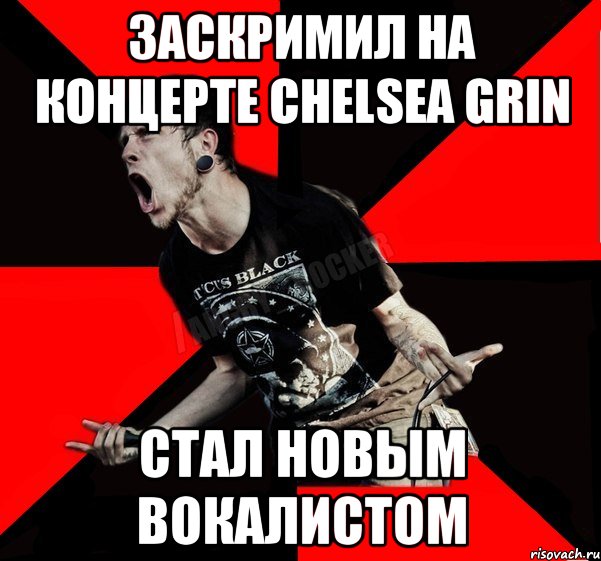 ЗАСКРИМИЛ НА КОНЦЕРТЕ CHELSEA GRIN СТАЛ НОВЫМ ВОКАЛИСТОМ, Мем Агрессивный рокер