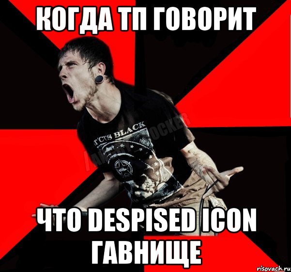 Когда ТП говорит Что Despised Icon гавнище, Мем Агрессивный рокер