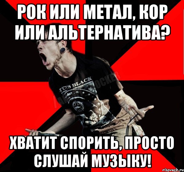 Рок или метал, кор или альтернатива? Хватит спорить, просто слушай музыку!, Мем Агрессивный рокер