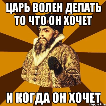 царь волен делать то что он хочет и когда он хочет, Мем Не царское это дело