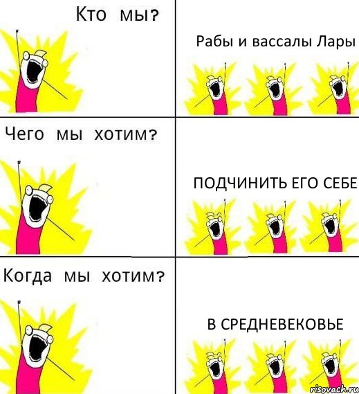 Рабы и вассалы Лары Подчинить его себе В Средневековье, Комикс Что мы хотим