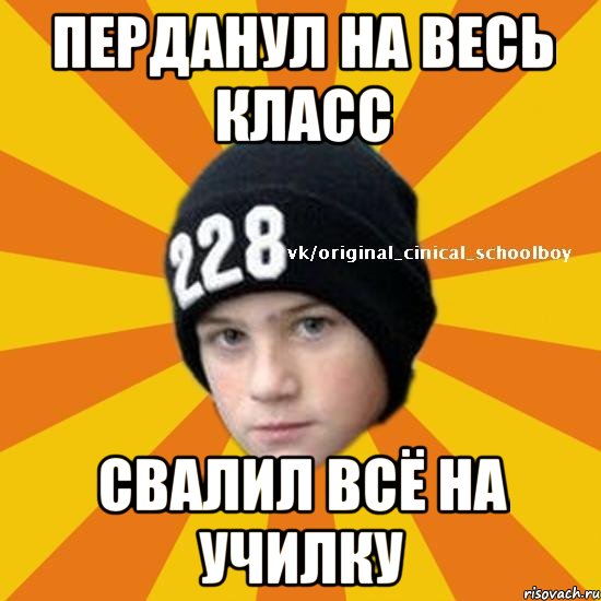 Перданул на весь класс Свалил всё на училку, Мем  Циничный школьник