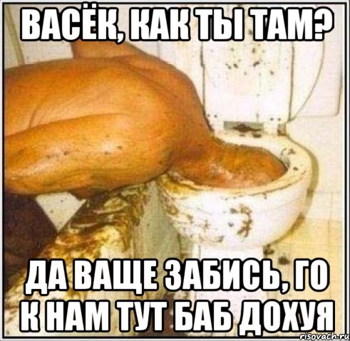 ВАСЁК, как ты там? да ваще забись, го к нам тут баб дохуя, Мем Дайвер