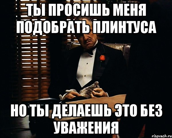 ты просишь меня подобрать плинтуса но ты делаешь это без уважения, Мем Дон Вито Корлеоне