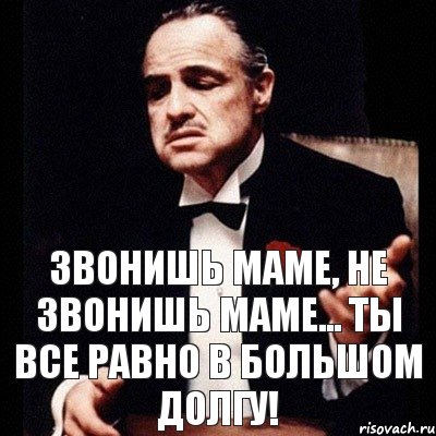 Звонишь маме, не звонишь маме... Ты все равно в большом долгу!, Комикс Дон Вито Корлеоне 1