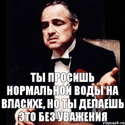 Ты просишь нормальной воды на Власихе, но ты делаешь это без уважения, Комикс Дон Вито Корлеоне 1