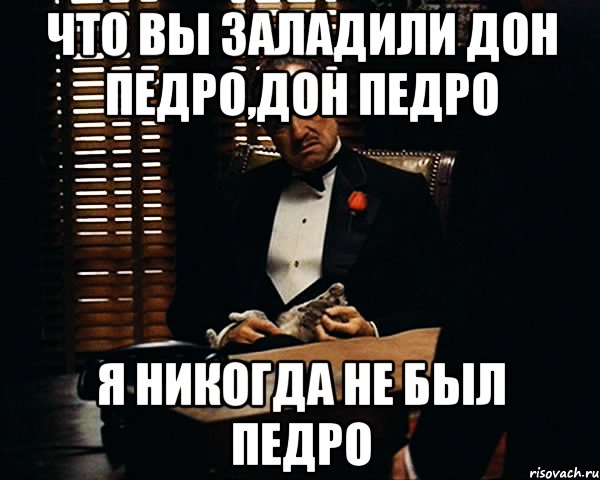 что вы заладили дон Педро,дон Педро я никогда не был Педро, Мем Дон Вито Корлеоне