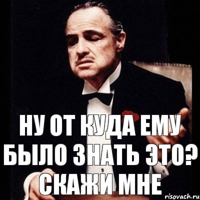 НУ ОТ КУДА ЕМУ БЫЛО ЗНАТЬ ЭТО? СКАЖИ МНЕ