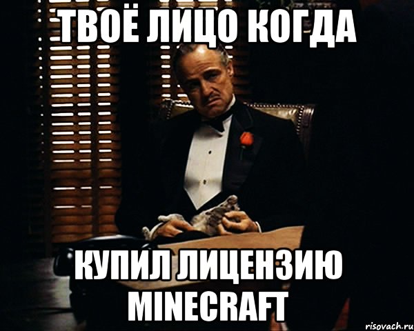 Твоё лицо когда Купил лицензию minecraft, Мем Дон Вито Корлеоне