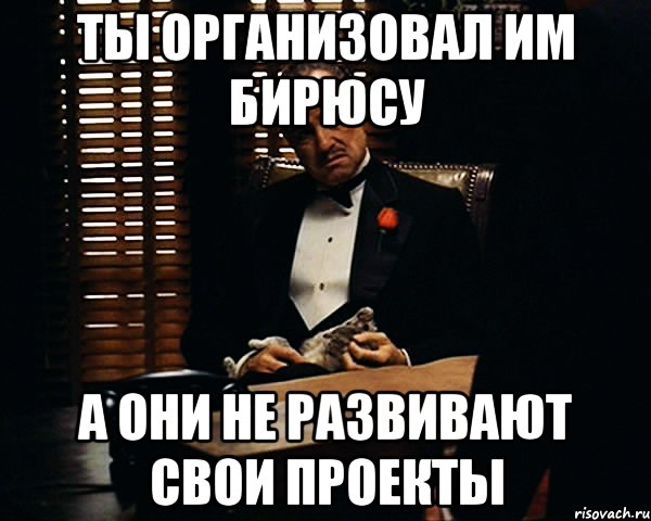 Ты организовал им бирюсу а они не развивают свои проекты, Мем Дон Вито Корлеоне