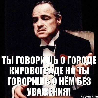 Ты говоришь о городе Кировограде Но ты говоришь о нём без уважения!, Комикс Дон Вито Корлеоне 1