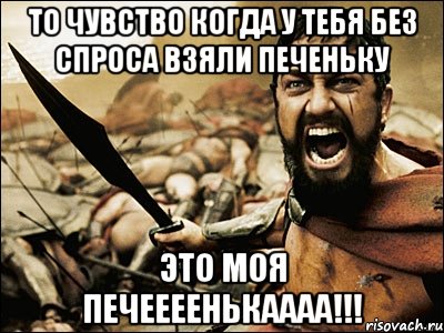 То чувство когда у тебя без спроса взяли печеньку Это моя печеееенькаааа!!!, Мем Это Спарта