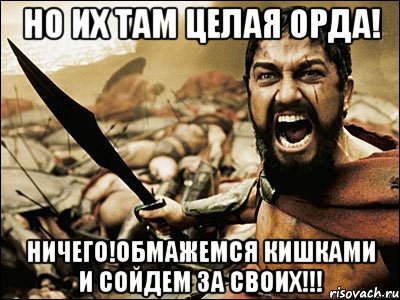 Но их там целая орда! Ничего!Обмажемся кишками и сойдем за своих!!!, Мем Это Спарта