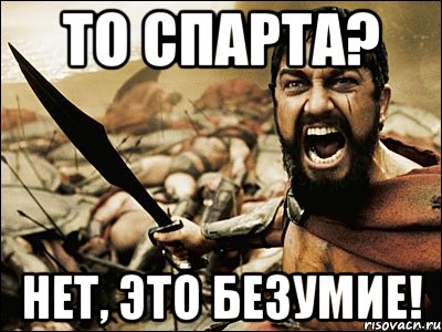 то спарта? Нет, это БЕЗУМИЕ!, Мем Это Спарта