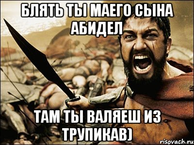 Блять ты маего сына абидел Там ты валяеш из трупикав), Мем Это Спарта