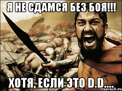 Я не сдамся без боя!!! Хотя, если это D.D...., Мем Это Спарта