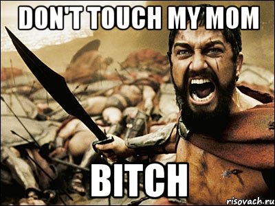 don't touch my mom BITCH, Мем Это Спарта