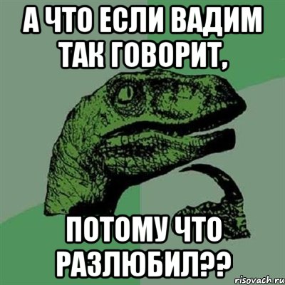 А ЧТО если Вадим так говорит, потому что разлюбил??, Мем Филосораптор