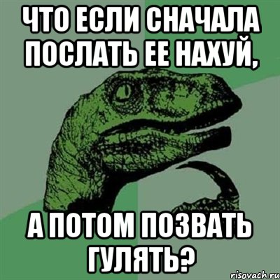 ЧТО ЕСЛИ СНАЧАЛА ПОСЛАТЬ ЕЕ НАХУЙ, А ПОТОМ ПОЗВАТЬ ГУЛЯТЬ?, Мем Филосораптор