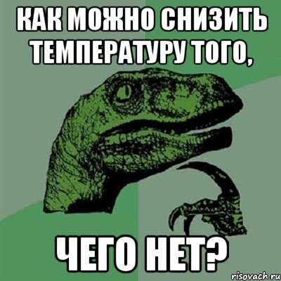 как можно снизить температуру того, чего нет?, Мем Филосораптор