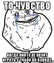 То чувство когда никто не хочит играть с тобой во взводе, Мем Forever Alone