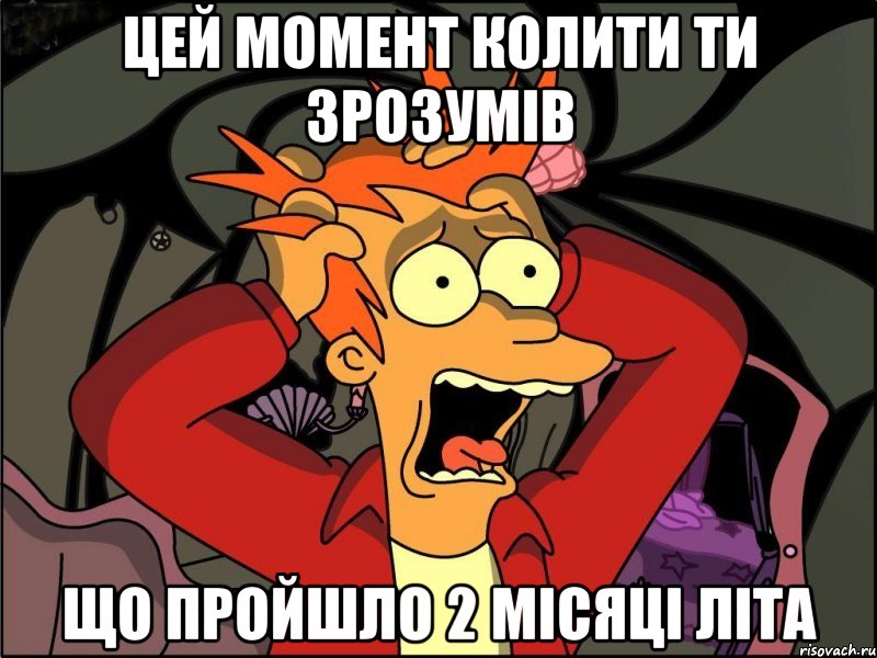 ЦЕЙ МОМЕНТ КОЛИТИ ТИ ЗРОЗУМІВ ЩО ПРОЙШЛО 2 МІСЯЦІ ЛІТА, Мем Фрай в панике