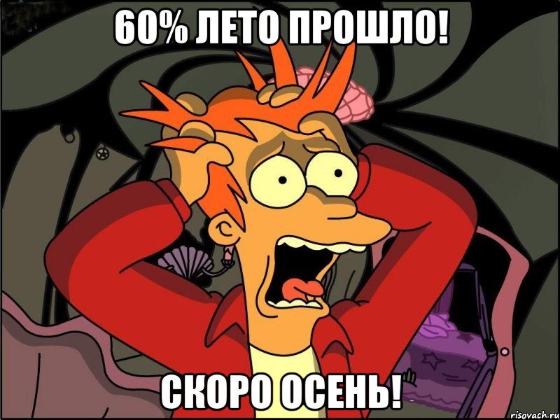 60% лето прошло! Скоро осень!, Мем Фрай в панике