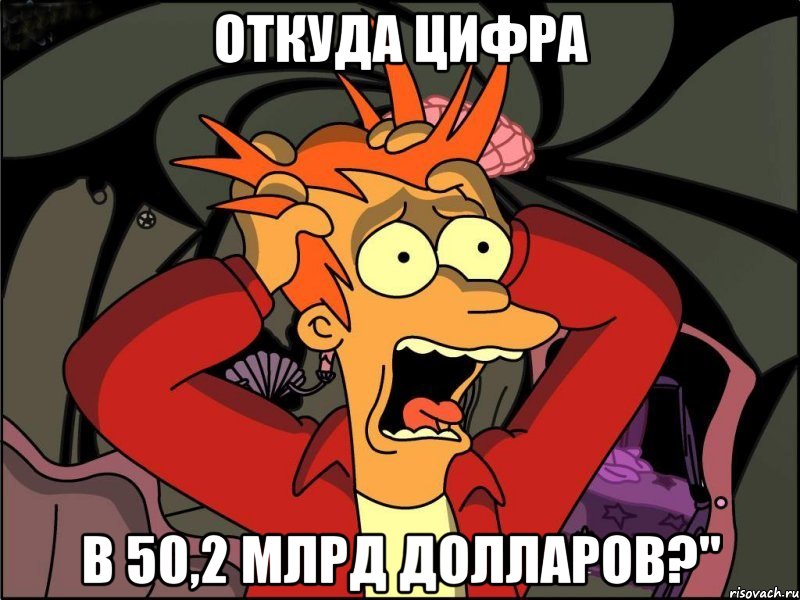 Откуда цифра в 50,2 млрд долларов?", Мем Фрай в панике