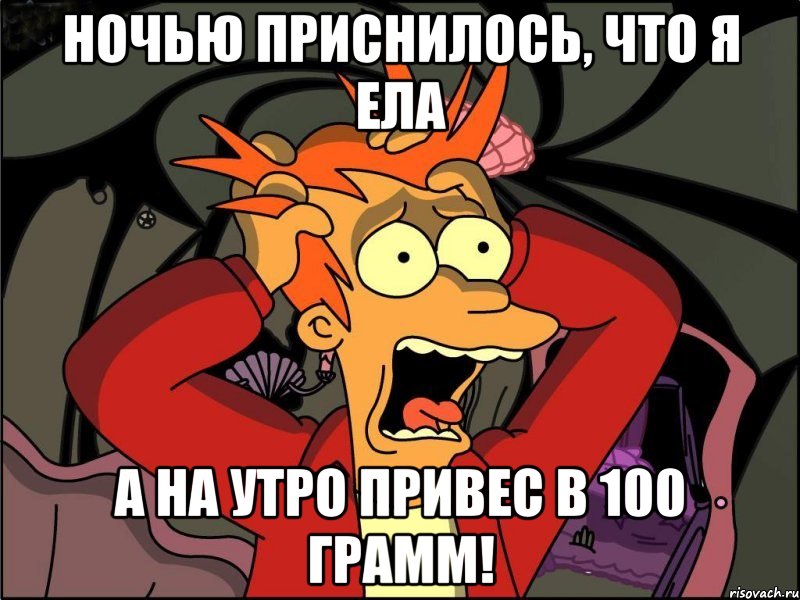 Ночью приснилось, что я ела А на утро привес в 100 грамм!, Мем Фрай в панике