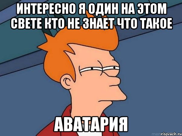 Интересно я один на этом свете кто не знает что такое АВАТАРИЯ, Мем  Фрай (мне кажется или)