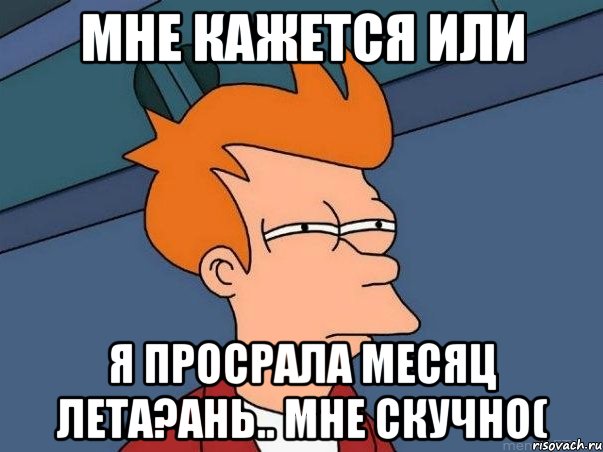 Мне кажется или я просрала месяц лета?Ань.. мне скучно(, Мем  Фрай (мне кажется или)