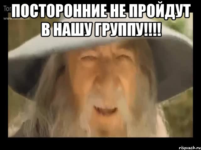 Посторонние не пройдут в нашу группу!!!! , Мем Гендальф доставляет