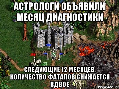 Астрологи объявили месяц диагностики Следующие 12 месяцев, количество фаталов снижается вдвое, Мем Герои 3