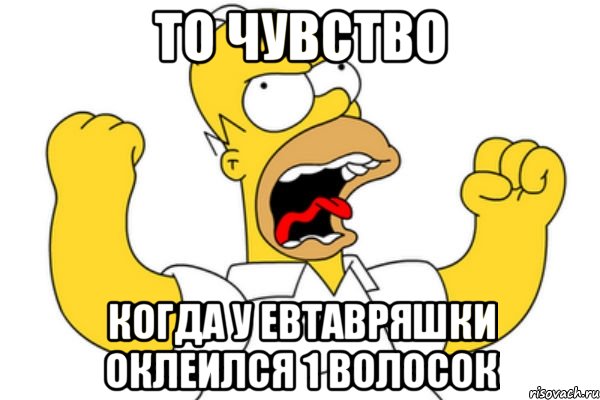 то чувство когда у евтавряшки оклеился 1 волосок, Мем Разъяренный Гомер