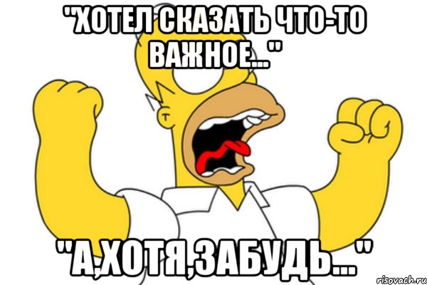 "хотел сказать что-то важное..." "а,хотя,забудь...", Мем Разъяренный Гомер