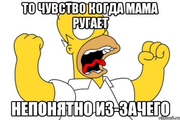 то чувство когда мама ругает непонятно из-зачего, Мем Разъяренный Гомер