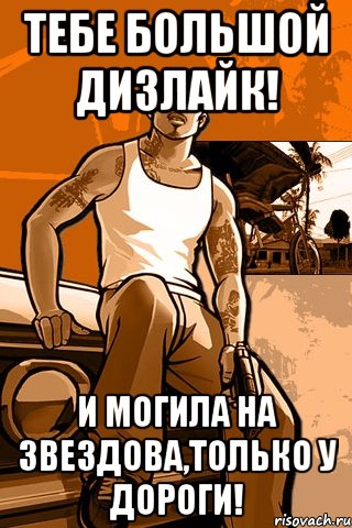 тебе большой дизлайк! и могила на Звездова,только у дороги!, Мем GTA