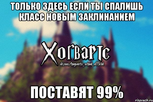 Только здесь если ты спалишь класс новым заклинанием Поставят 99%, Мем Хогвартс