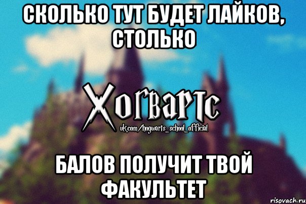 Сколько тут будет лайков, столько балов получит твой факультет, Мем Хогвартс