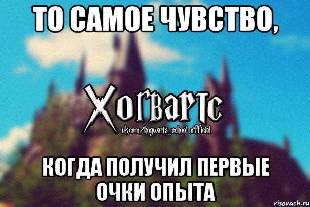 То самое чувство, Когда получил первые очки опыта, Мем Хогвартс