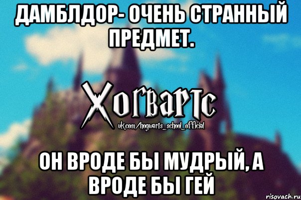 Дамблдор- очень странный предмет. Он вроде бы мудрый, а вроде бы гей, Мем Хогвартс