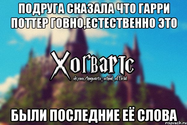 подруга сказала что Гарри Поттер говно,естественно это были последние её слова, Мем Хогвартс