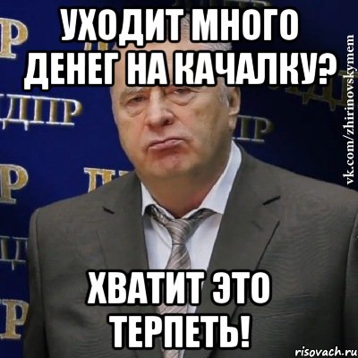 Уходит много денег на качалку? хватит это терпеть!, Мем Хватит это терпеть (Жириновский)