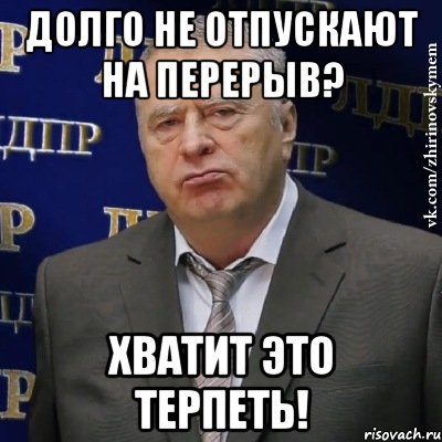 Долго не отпускают на перерыв? Хватит это терпеть!, Мем Хватит это терпеть (Жириновский)