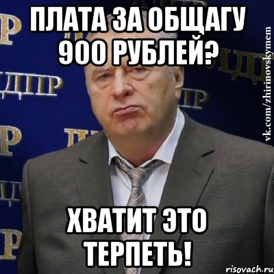 Плата за общагу 900 рублей? Хватит это терпеть!, Мем Хватит это терпеть (Жириновский)