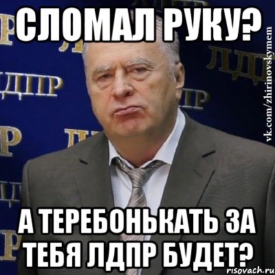 Сломал руку? А теребонькать за тебя лдпр будет?, Мем Хватит это терпеть (Жириновский)