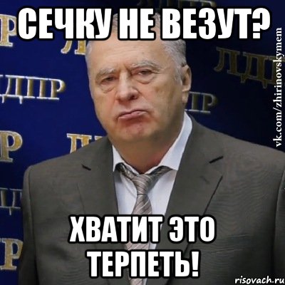 сечку не везут? хватит это терпеть!, Мем Хватит это терпеть (Жириновский)