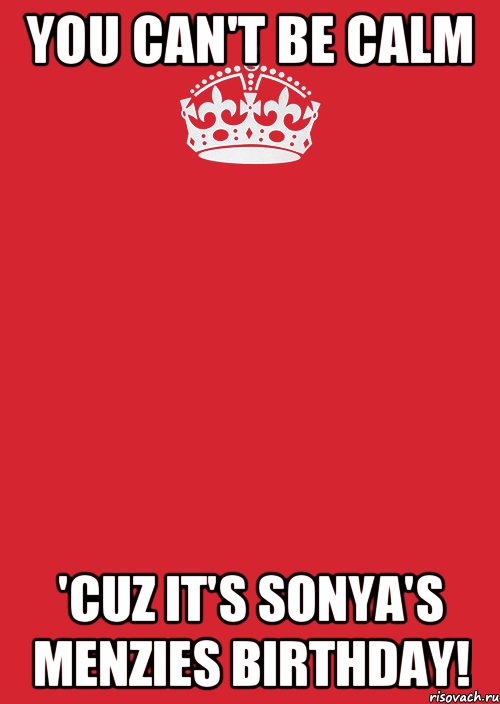 You can't be calm 'cuz it's Sonya's Menzies birthday!, Комикс Keep Calm 3