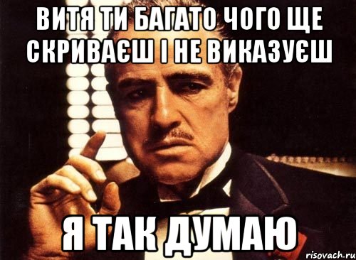 Витя ти багато чого ще скриваєш і не виказуєш Я так думаю, Мем крестный отец