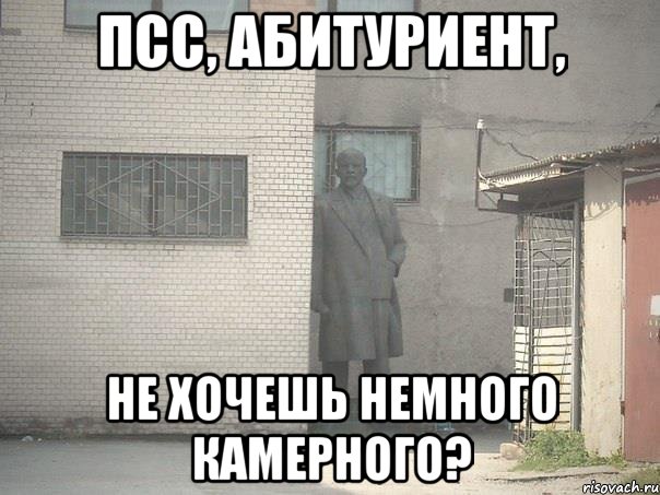 Псс, абитуриент, не хочешь немного Камерного?, Мем  Ленин за углом (пс, парень)